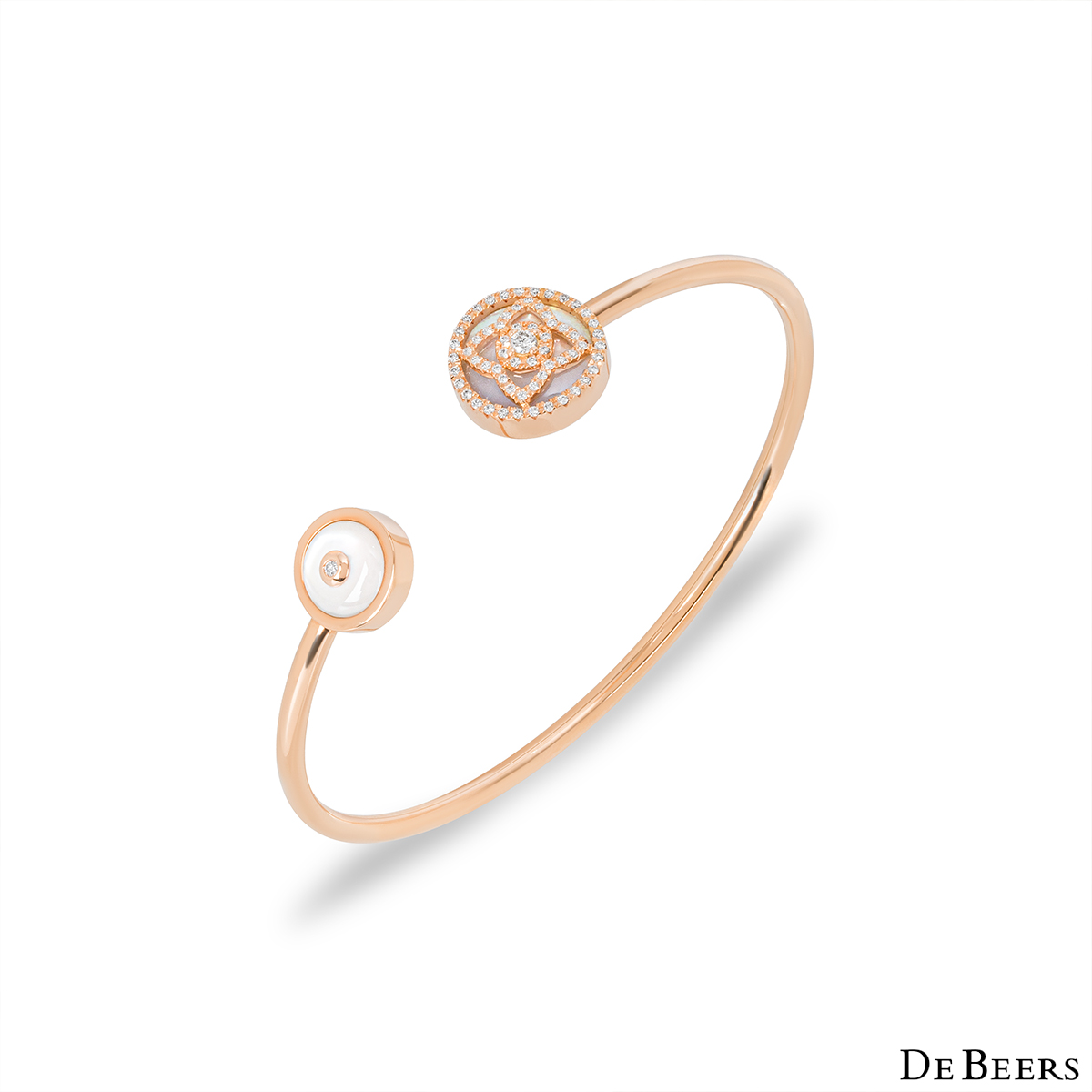 De Beers Rose Gold Mother of Pearl & Diamond Enchanted Lotus Bracelet ...